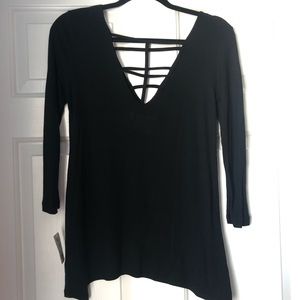Reversible Neckline Black Mudd Top